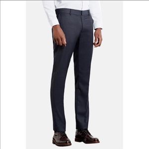 Topman Skinny Fit Navy Wool Blend Pants